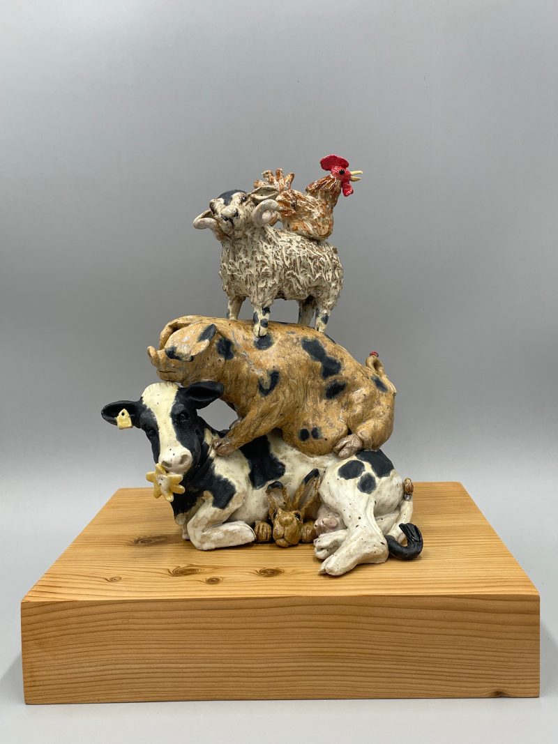 Farmyard Stack on Oak Plinth